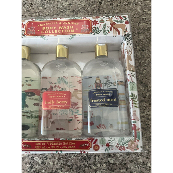 NEW H+B Amaryllis & Juniper Body Wash Christmas Holiday Collection Set of 3 - Picture 6 of 10